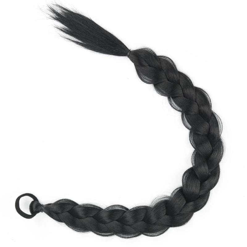 24-Inch Synthetic Braided Ponytail Hair Extension in Blonde Colour, Offering Luxurious British Style and Elegant Transformation