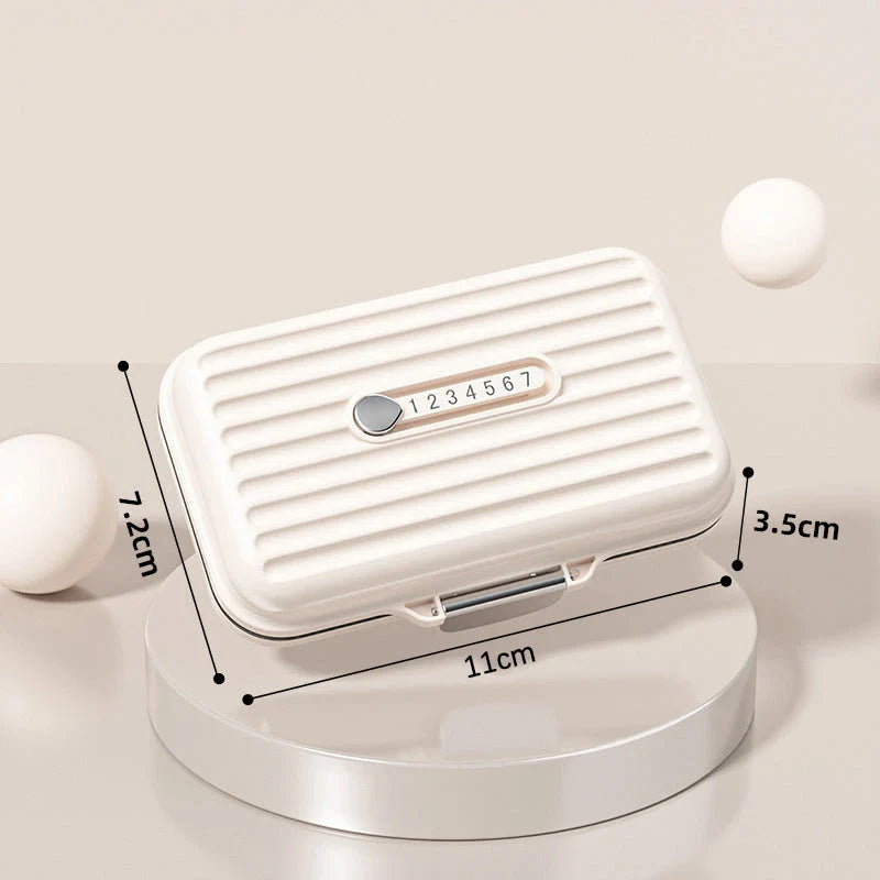 Premium waterproof weekly pill organiser with seven secure compartments for organised medication management