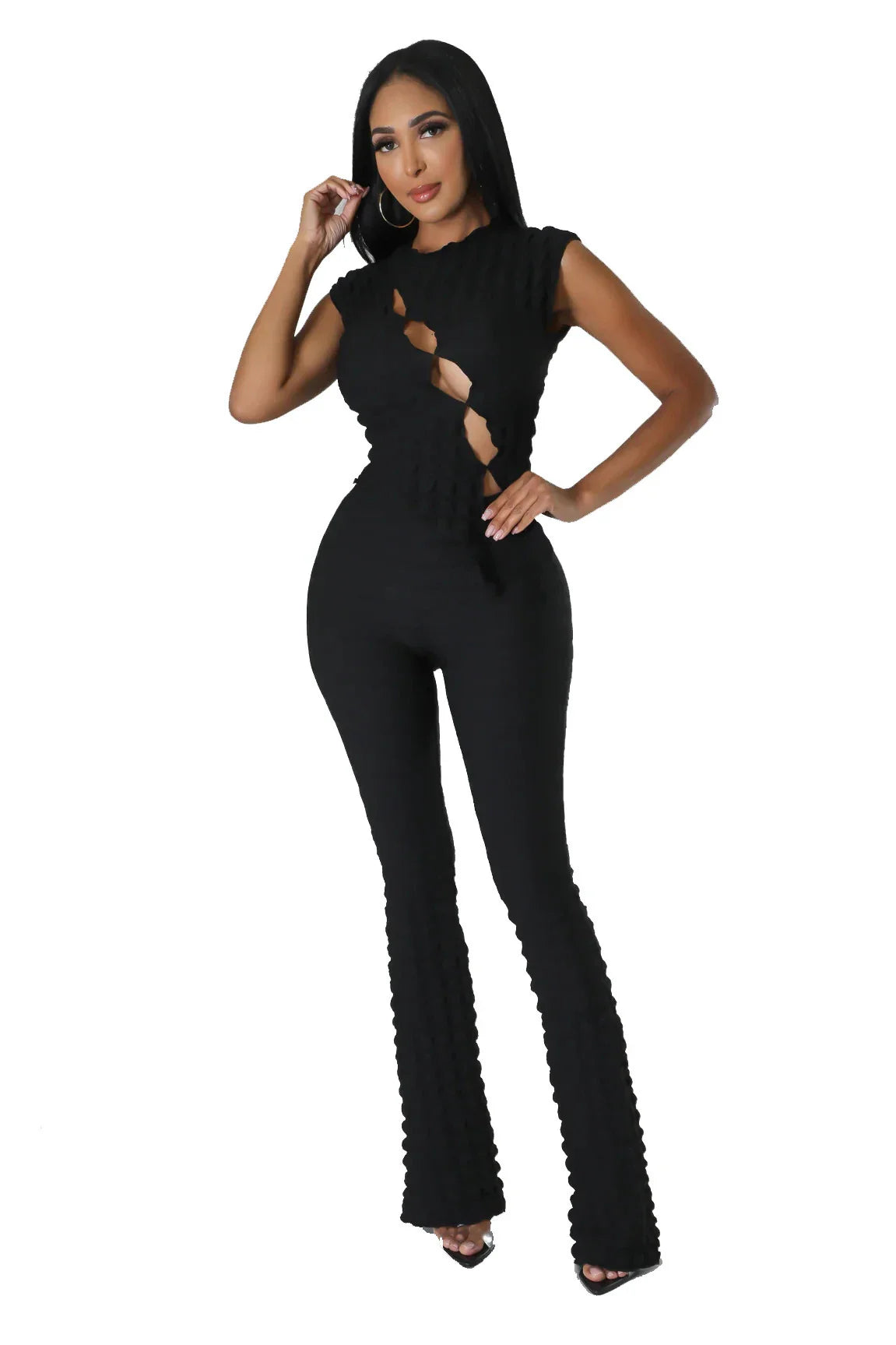 Trendha Sleeveless Plaid Suit in white, black, and dark pink colors with a stylish, modern design