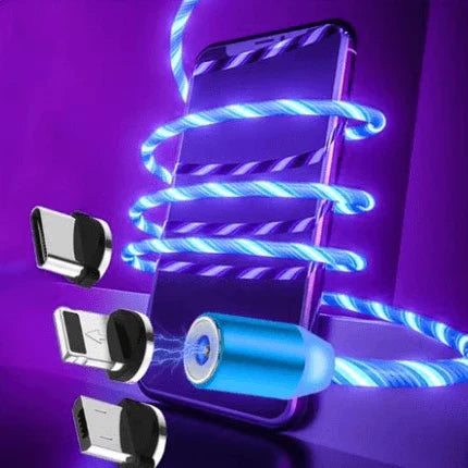 Stylish magnetic charging cable for iPhone, Android, and Type-C devices with premium aluminium alloy construction and fast 2.1A charging