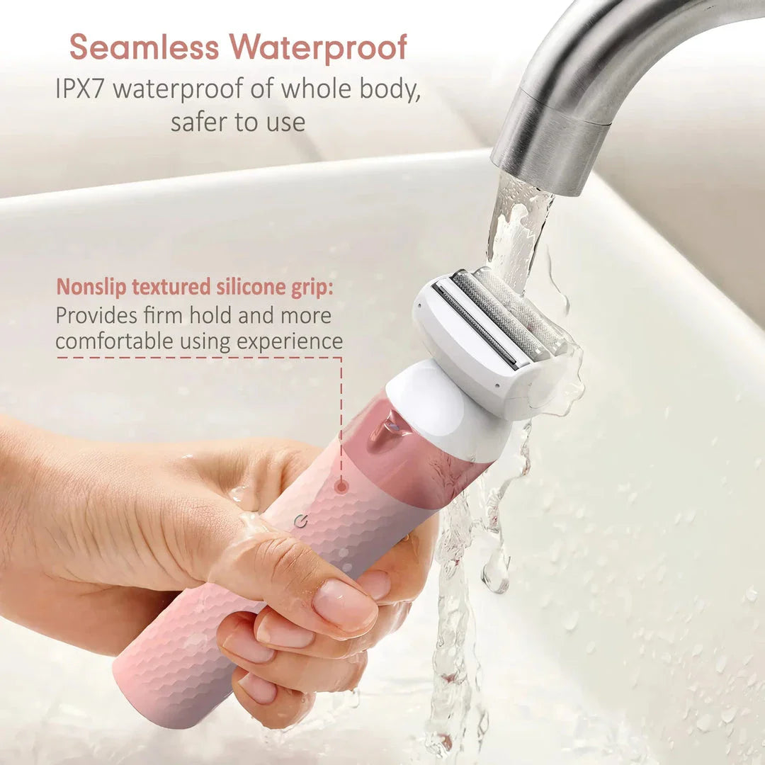 Versatile 3-in-1 Electric Shaver for Women with Floating Blades, Precision Trimmer, and Waterproof Design