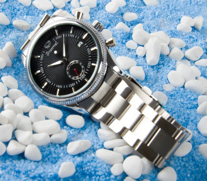 Premium British-made steel-belt business watch with a classic, elegant design