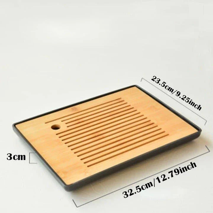 Premium bamboo tea tray saucer with sleek, elegant design for a sophisticated tea experience