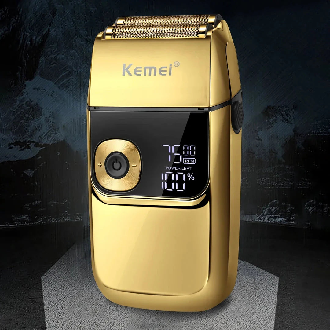 Premium 2-in-1 Electric Foil Shaver with Adjustable Speed Settings, Waterproof Design, and Automatic Cleaning Function