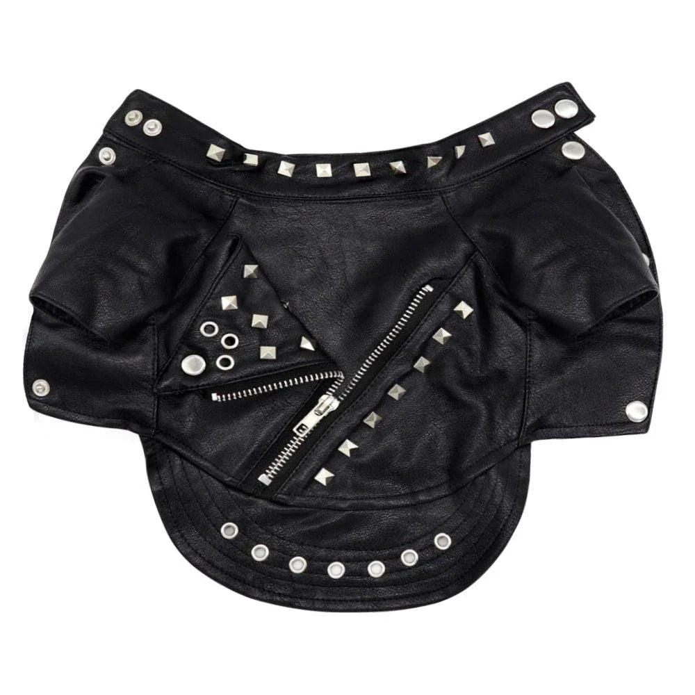 Premium black leather cat jacket with reinforced seams and a comfortable fit for stylish felines