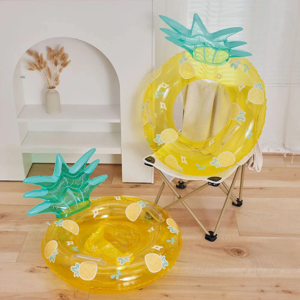 Vibrant inflatable baby swim ring with double handles and anti-leakage design for safe and enjoyable water play