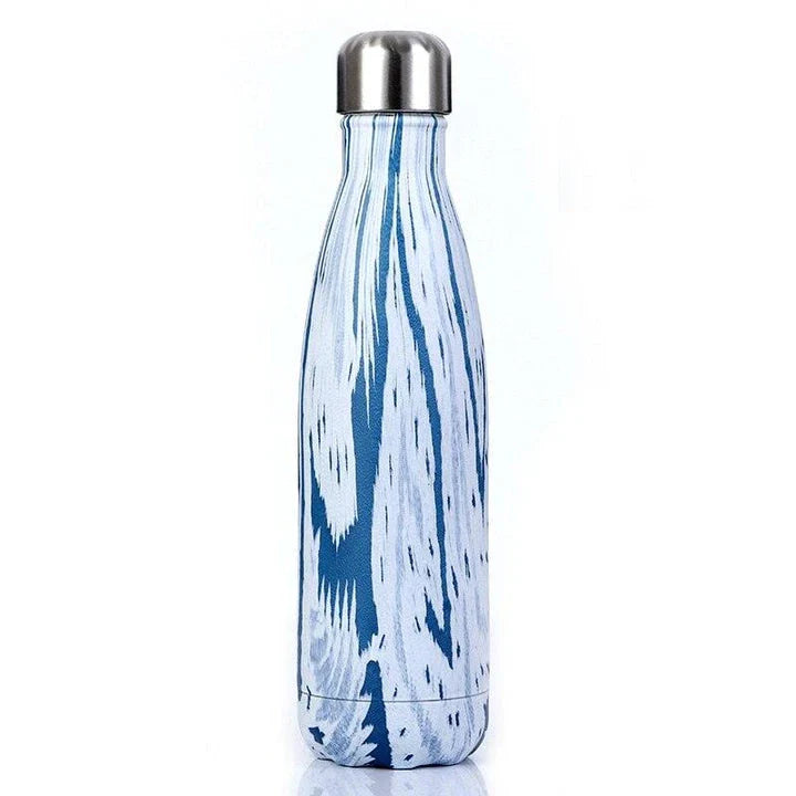 Premium stainless steel water bottle with double-walled vacuum insulation, available in pink colour and 500ml capacity
