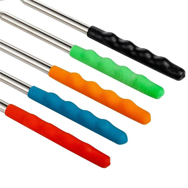Premium Trendha Stainless Steel BBQ Skewers with Vibrant Silicone Handles - 5 Piece Set