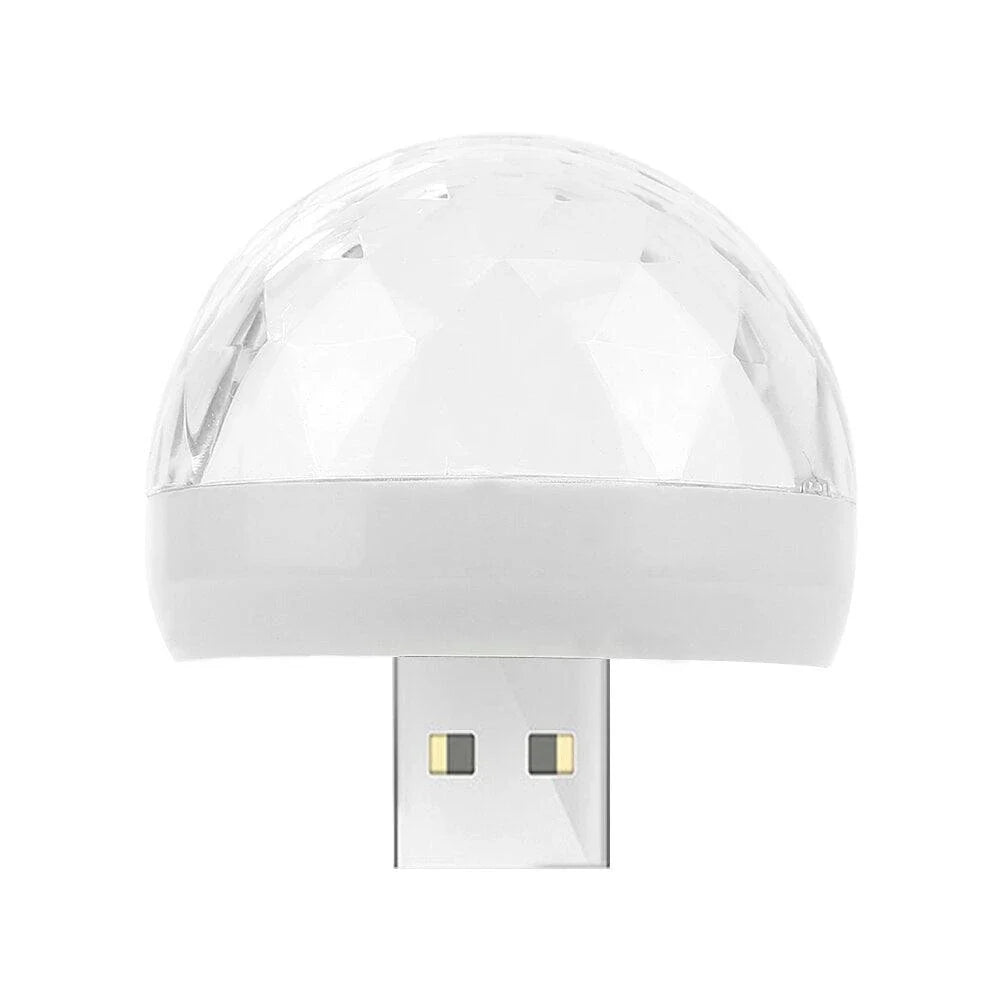 Compact and colourful USB disco light with flashing lights that synchronize to music