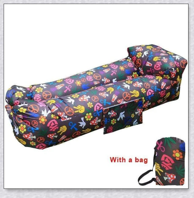 Outdoor Inflatable Couch in various vibrant colour options, perfect for relaxing in the garden, at the beach, or during a picnic