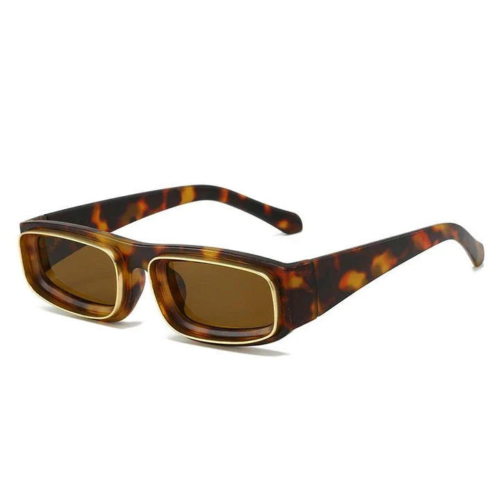 Stylish Small Rectangle Punk Sunglasses with an edgy, retro-inspired design and UV400 protection