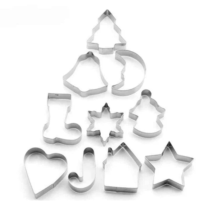 Premium Stainless Steel Christmas-Themed Cookie Cutters Set for baking festive treats