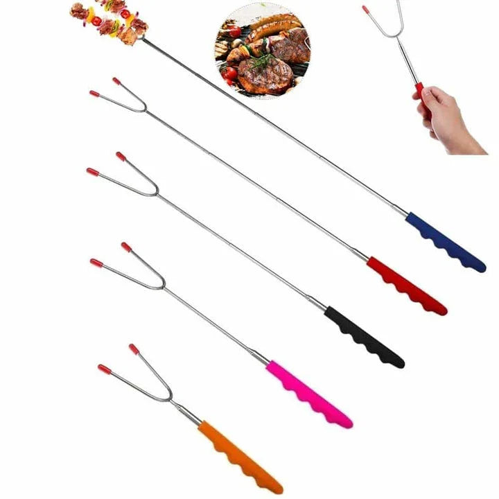 Premium Trendha Stainless Steel BBQ Skewers with Vibrant Silicone Handles - 5 Piece Set