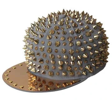 Punk-inspired street hat with pointed metal rivets in various colour combinations, featuring an adjustable and breathable design for versatile wear