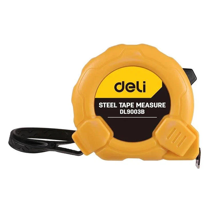 A durable and precise tape measure with a tough ABS case, high-quality steel blade, and innovative features for accurate measurements in any UK project.