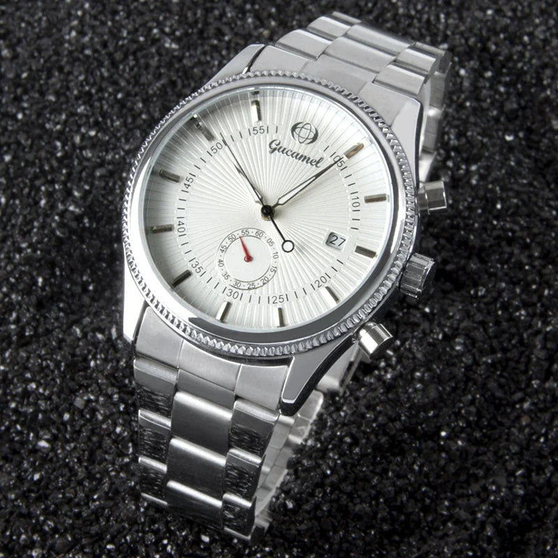 Premium British-made steel-belt business watch with a classic, elegant design