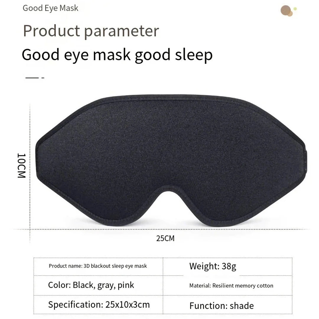 Luxurious 3D sleep mask with mulberry silk and memory foam for ultimate comfort and light blocking