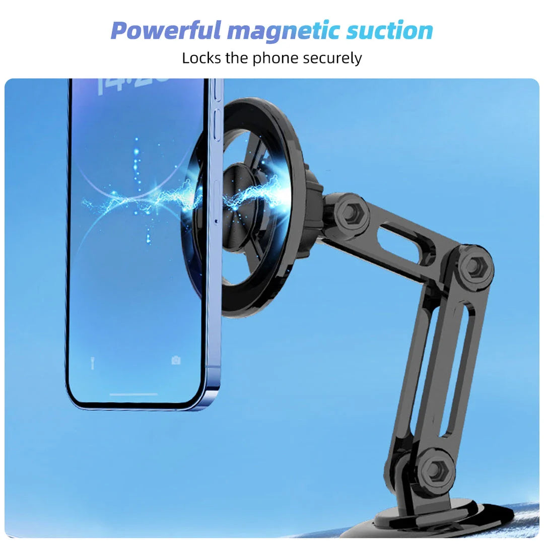 Premium Magnetic 360° Rotating Car Phone Holder with Secure Magnetic Grip and Adjustable Viewing Angle