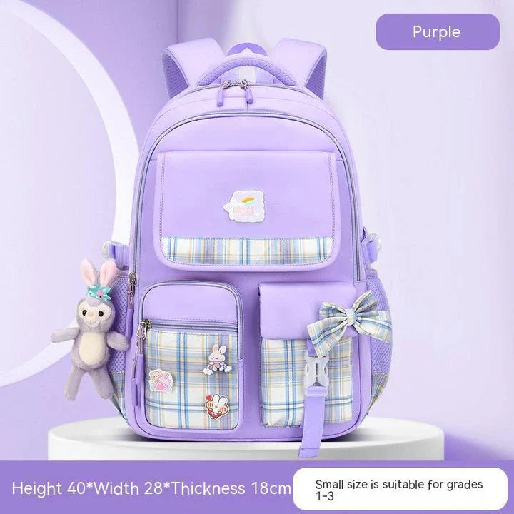 Charming children's backpack with cartoon design, ample capacity, and lightweight nylon construction