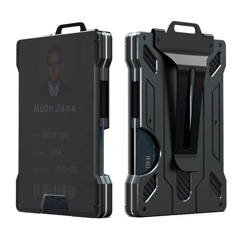 Aluminium alloy card wallet with secure card slots and compact, premium design