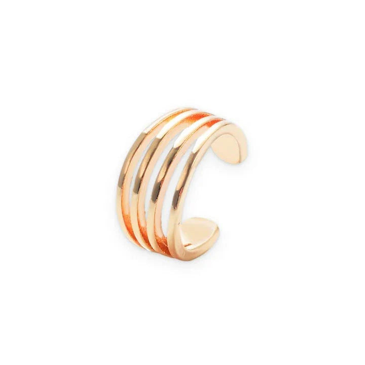 Stylish golden multi-layered ear cuff with a contemporary and eye-catching design