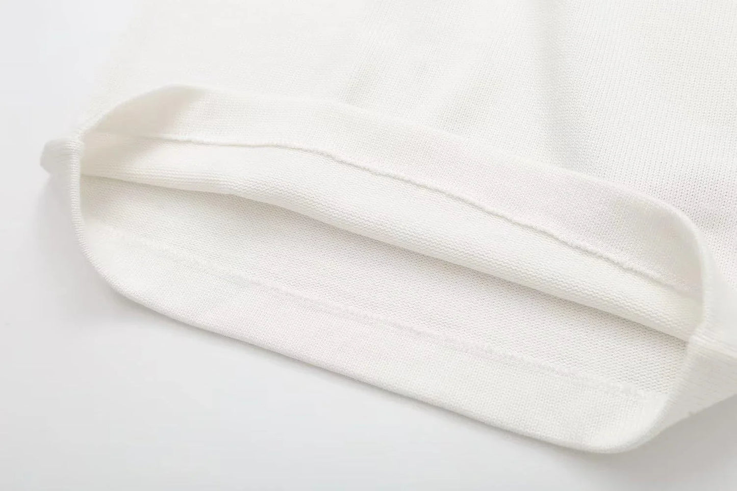 Contrast Colour Cross V-Neck Sling Top in Luxurious Chenille Fabric with Asymmetric Design