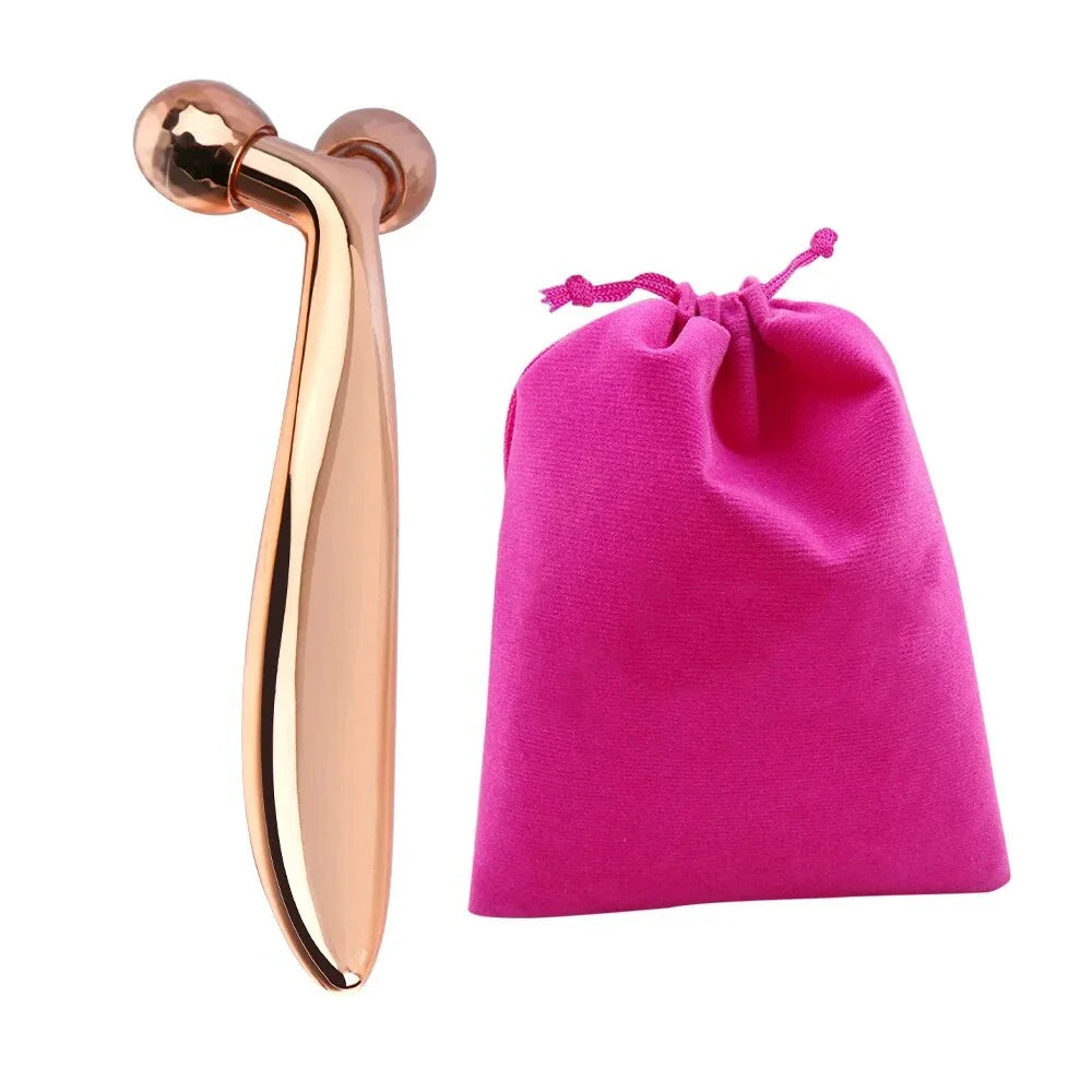 Premium 3D Y-Shaped Facial Roller Massager for Wrinkle Reduction and Skin Rejuvenation