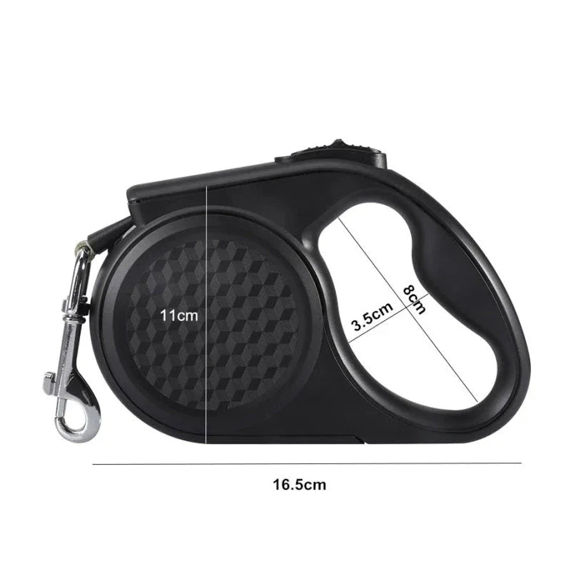 5 metre retractable dog leash with reflective strip, suitable for dogs up to 20 kg