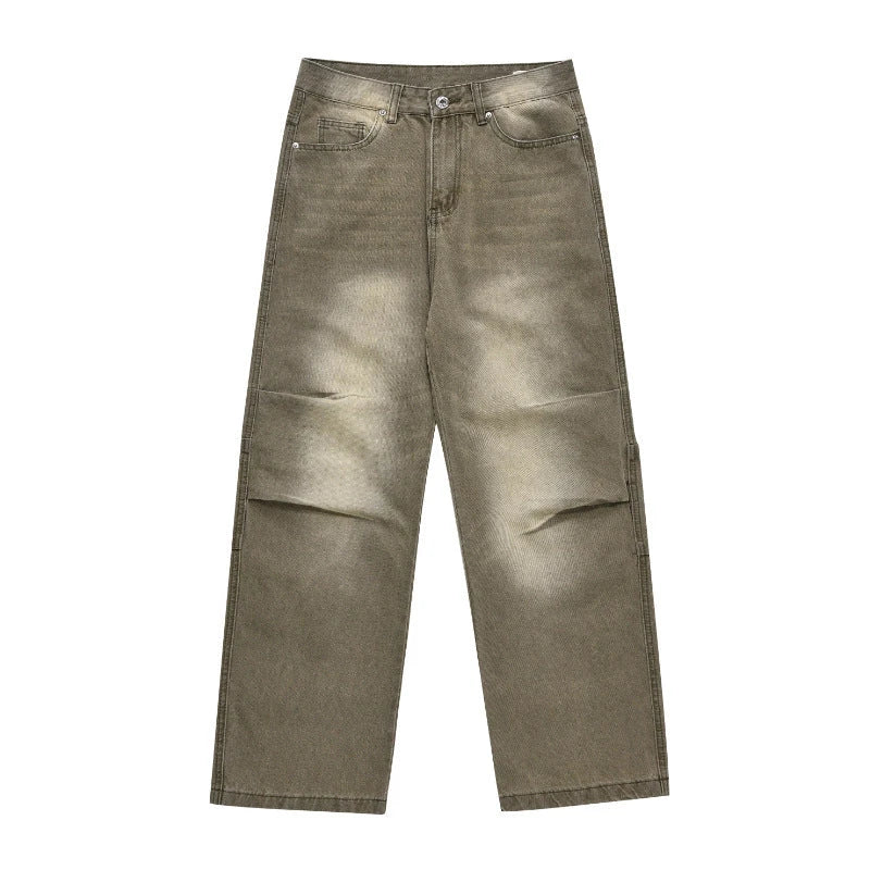 Stylish retro-inspired casual trousers with a distressed finish, available in a range of classic colours and sizes to suit the modern British consumer.