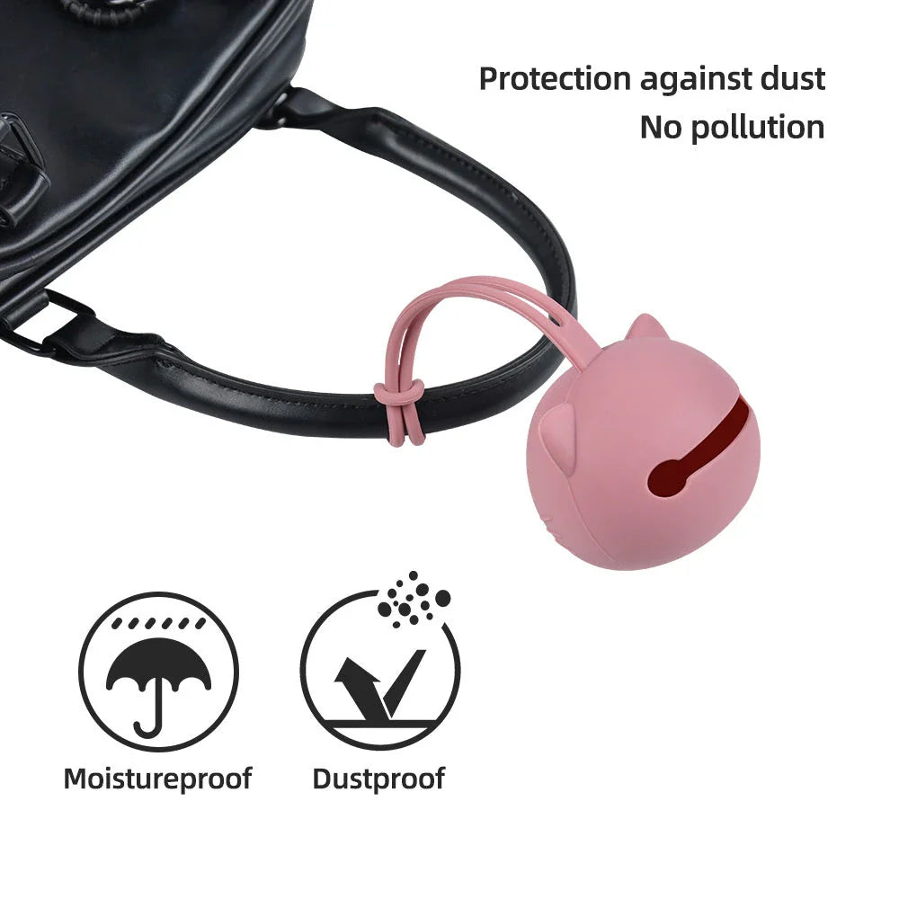 Premium silicone baby pacifier holder bag in pink colour, designed to keep pacifiers safe, clean, and accessible for on-the-go parents