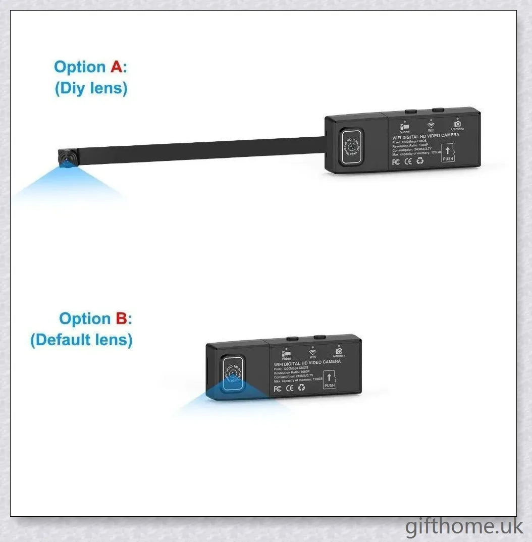 High-definition 1080p mini body camera with compact design, wide viewing angle, and night vision capabilities for security and surveillance applications