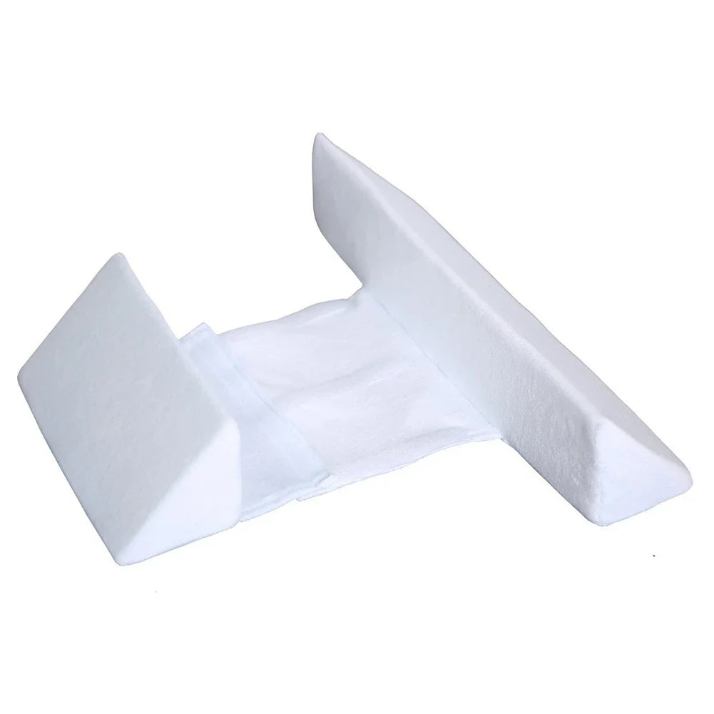 Soft, breathable cotton newborn baby sleeping pillow with adjustable fit and triangular anti-roll design for a comfortable, secure sleeping experience