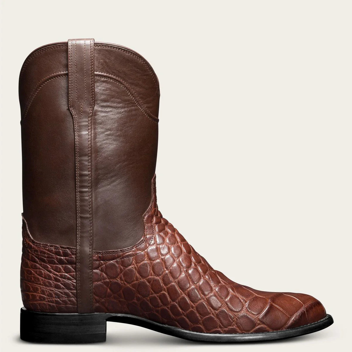 Premium black leather cowboy boots with EVA insole and durable PU outer material for men