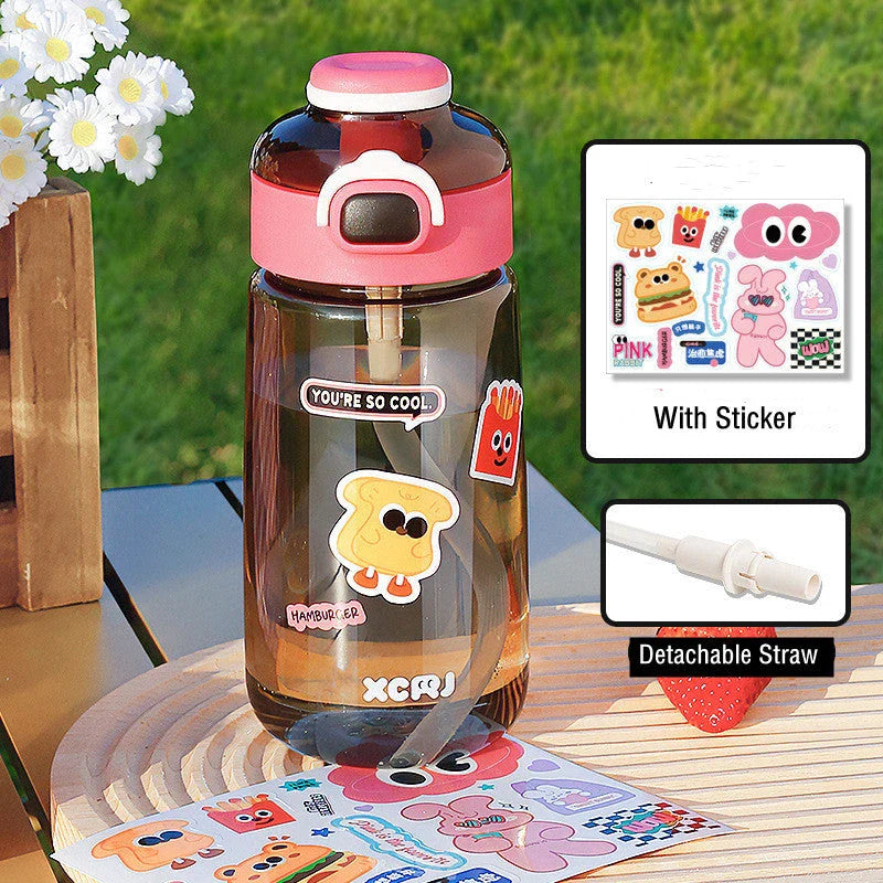 Stylish 700ml plastic water bottle with DIY stickers for personalization, suitable for various beverages and on-the-go use