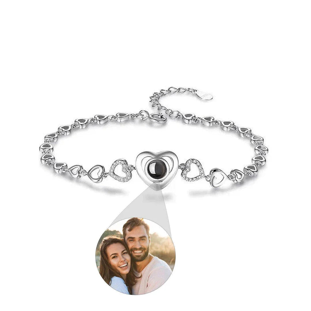 100 Languages 'I Love You' Micro-Engraved Diamond-Set Sterling Silver Bracelet