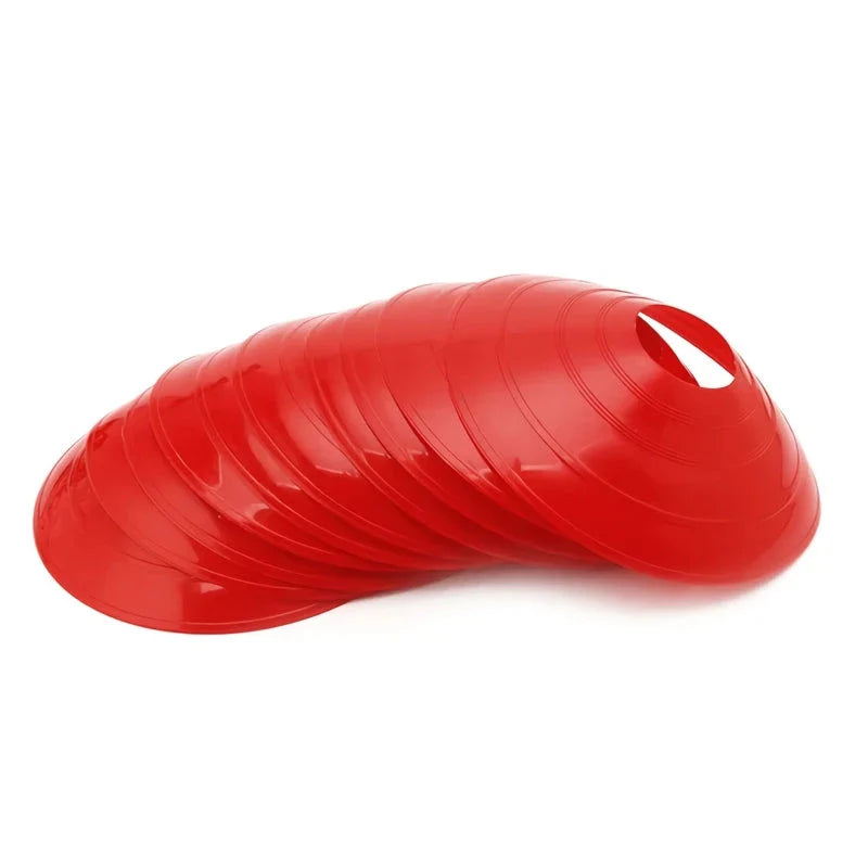 Premium Dynamic Football Training Cones in vibrant red, designed for agility, speed, and precision drills