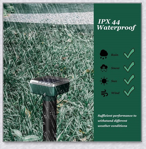 Premium solar-powered snake repellent device with ultrasonic waves for effective pest deterrence in UK gardens