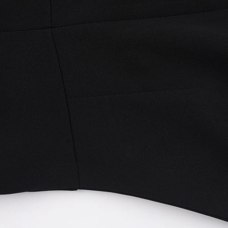 Elegant off-the-shoulder A-line dress for women with slim fit, bell sleeves, and high waist design