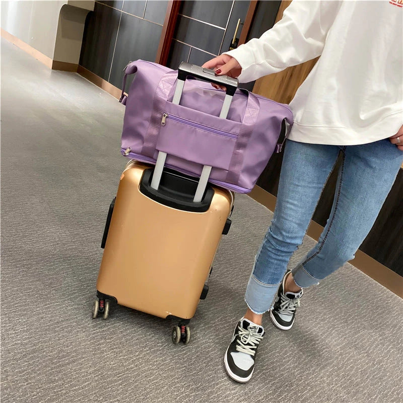 Large capacity travel bag with multiple pockets for fitness, gym, and outdoor activities