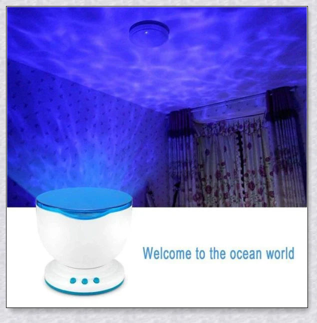 Soothing ocean wave LED projector creates a calming, spa-like atmosphere for relaxation and sleep