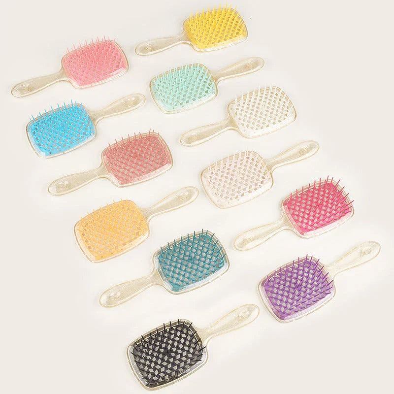Luxurious air cushion scalp massage hair brush with wide teeth for smooth, painless detangling and healthier hair