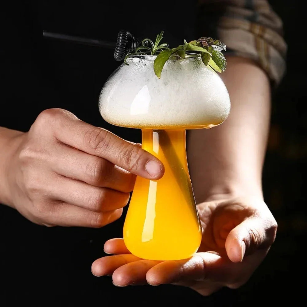 Premium 250ml Mushroom-Shaped Cocktail Glass made from high-quality transparent glass, perfect for elegant drinks and entertaining