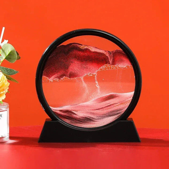 Captivating retro sandscape hourglass with mesmerising deep sea moving sand art
