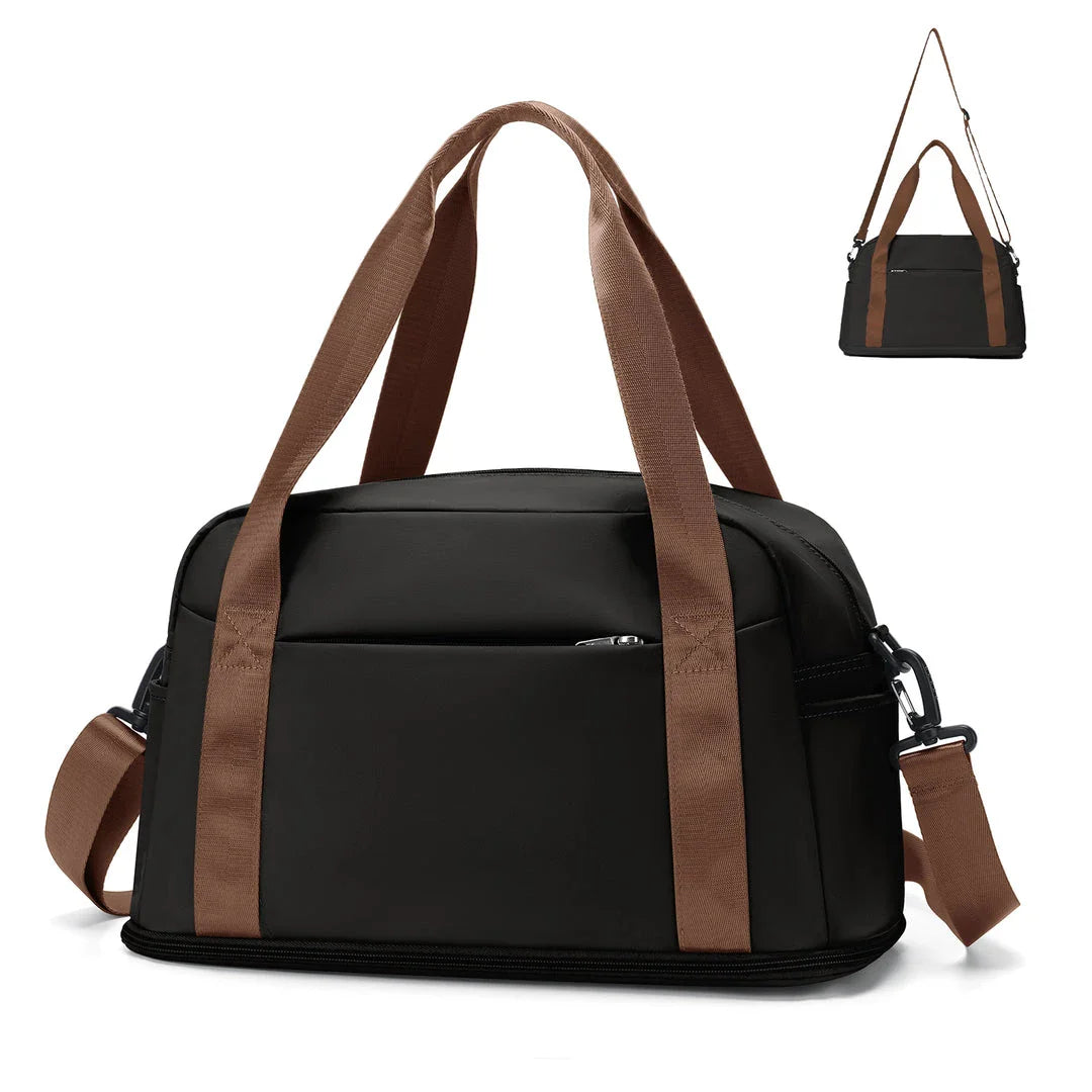 Spacious and durable cabin bag in beige colour, perfect for UK travellers