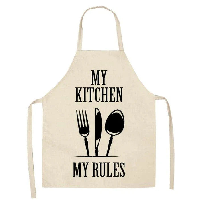 Premium Cotton and Linen Apron in Blue, Green, Grey, and White colors for the modern British kitchen