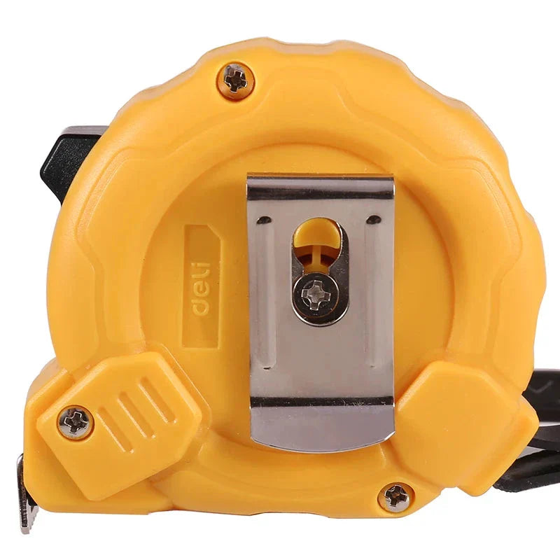 A durable and precise tape measure with a tough ABS case, high-quality steel blade, and innovative features for accurate measurements in any UK project.