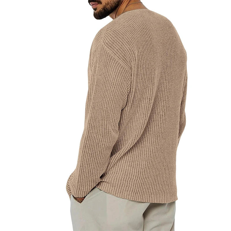 Stylish V-Neck Knitted Sweater for Men in a variety of sophisticated colours, featuring a sleek design and premium acrylic construction.