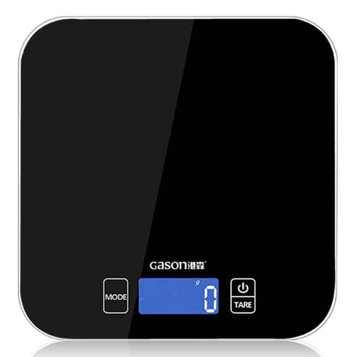 Compact white electronic kitchen scales with digital display for precise meal preparation