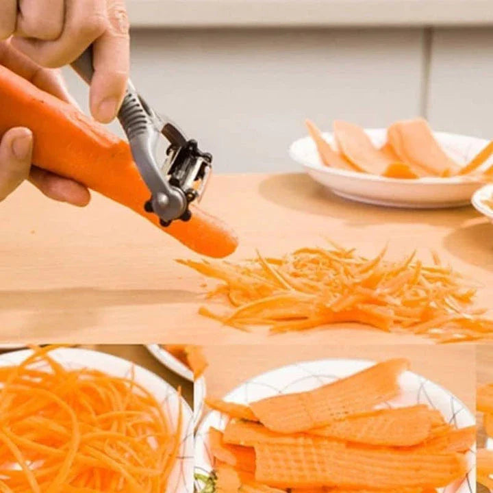 Premium 360-degree rotary vegetable peeler with durable plastic construction and stainless steel blade for effortless, precision peeling