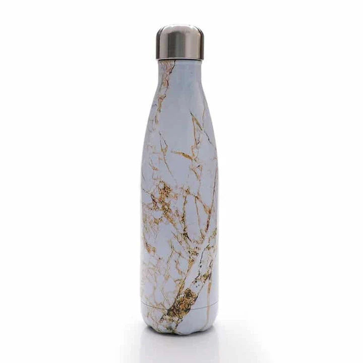 Premium stainless steel water bottle with double-walled vacuum insulation, available in pink colour and 500ml capacity